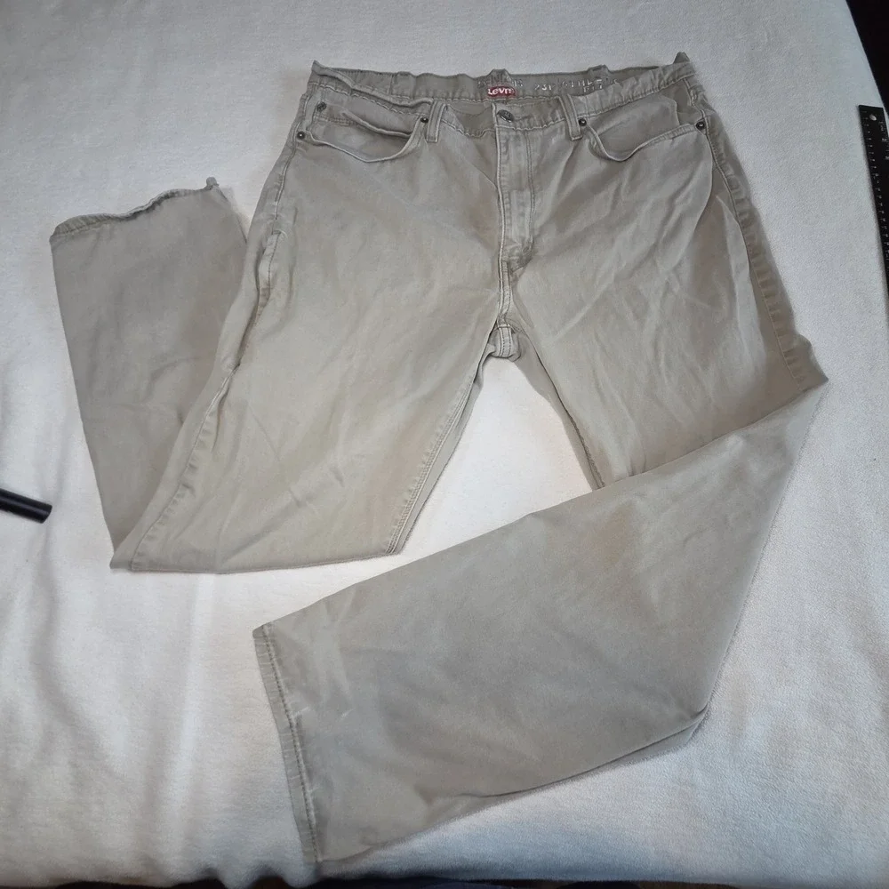 DENIZEN LEVI'S 231 Athletic Fit Jeans Mens 38x29 (38x32) Beige Denim Chinos